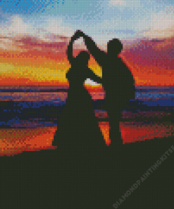 Dancing On The Beach Silhouette Diamond Painting