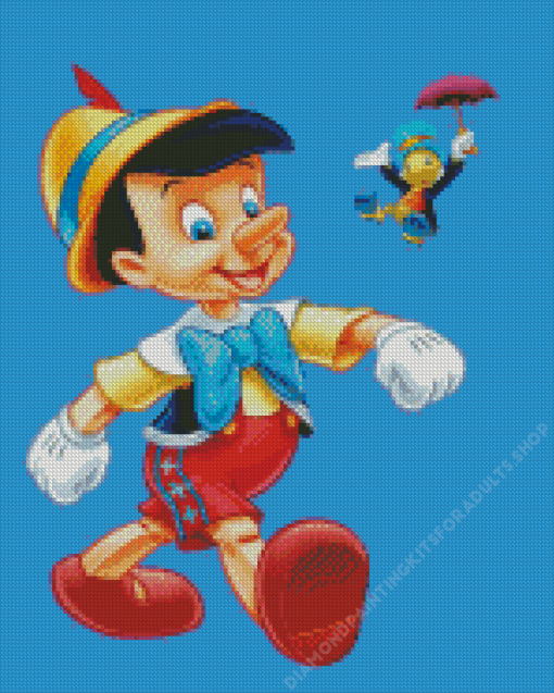 Disney Pinocchio And Jiminy Cricket Diamond Painting