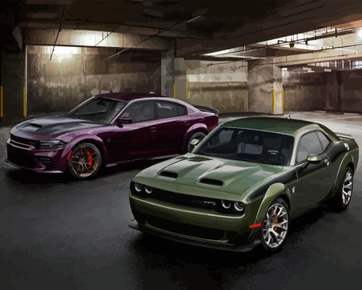 Dodge Challenger SRT Hellcat Redeye Cars Diamond Painting