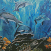 Dolphins And Turtle Art Diamond Painting