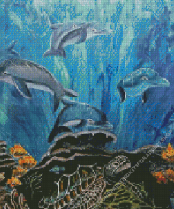 Dolphins And Turtle Art Diamond Painting