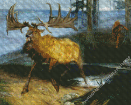 Elk Hunting Art Diamond Painting