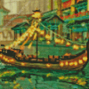 Floating Lantern Boat Diamond Painting