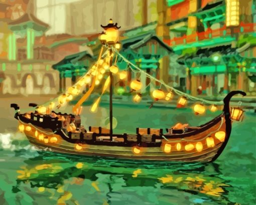 Floating Lantern Boat Diamond Painting