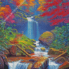 Forest Waterfall Diamond Painting