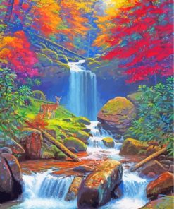 Forest Waterfall Diamond Painting