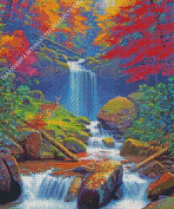 Forest Waterfall Diamond Painting