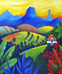 Glass House Mountains View Art Diamond Painting