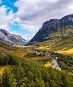 Glencoe Scotland Mountains Diamond Painting