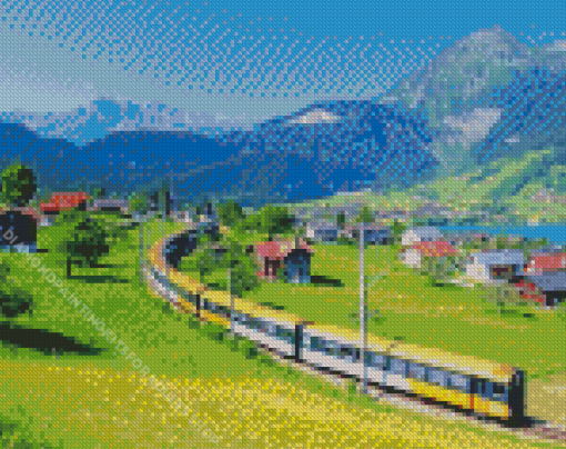 Golden Pass Scenic Train Diamond Painting