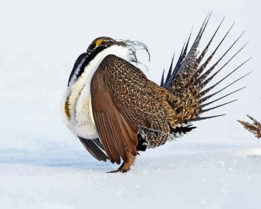 Greater Sage Grouse In Snow Diamond Painting