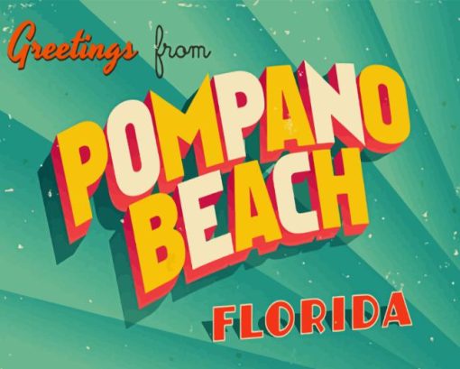 Greetings From Pompano Beach Poster Diamond Painting