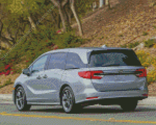 Grey Honda Odyssey Car Diamond Painting