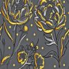 Grey And Golden Flowers Diamond Painting