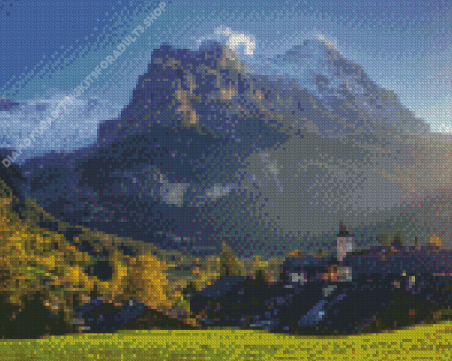 Grindelwald Mountain View Diamond Painting