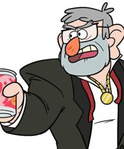 Grunkle Stan With A Drink Diamond Painting