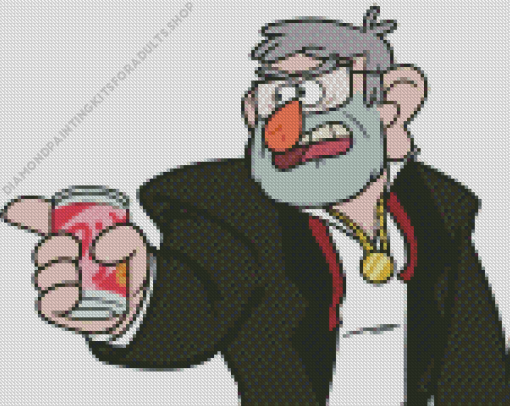 Grunkle Stan With A Drink Diamond Painting