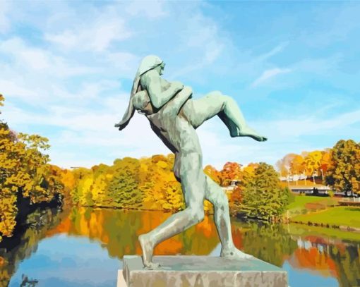 Gustav Vigeland Park Sculpture Diamond Painting