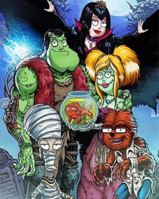 Hallowen American dad Diamond Painting