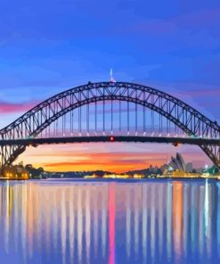 Harbour Bridge Lights Reflection Diamond Painting