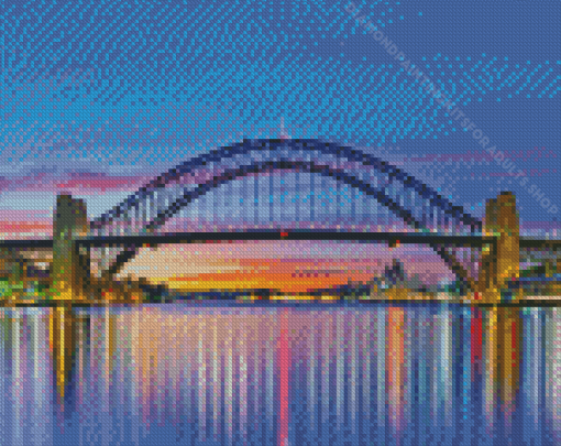 Harbour Bridge Lights Reflection Diamond Painting