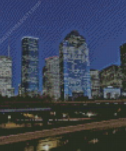 Houston City Skyline Night Diamond Painting