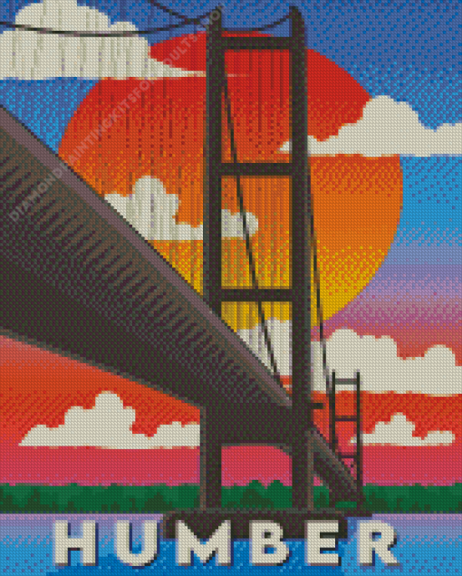 Humber Bridge Poster Art Diamond Painting