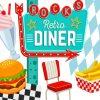 Illustration Retro Diner 50s Diamond Painting