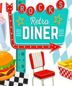 Illustration Retro Diner 50s Diamond Painting