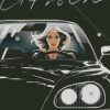 Illustration Woman With Car Diamond Painting