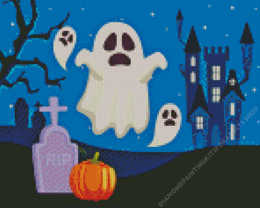 Illustration Halloween Ghosts Diamond Painting