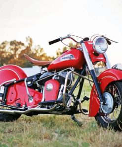 Indian Chief Red Bike Diamond Painting