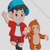 Kid And Monkey Art Diamond Painting