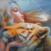 Lady With Tiger Diamond Painting