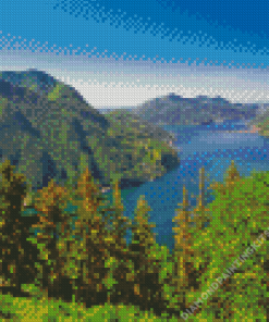 Lake Lugano And Monte San Salvatore Diamond Painting