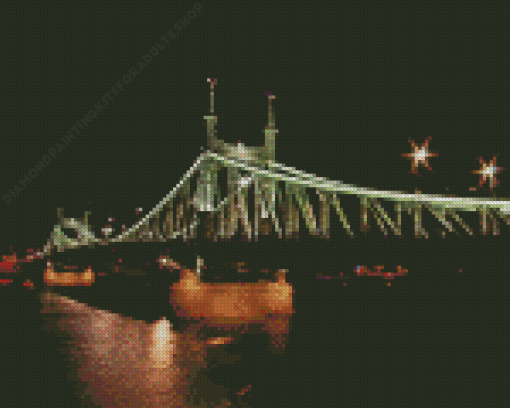 Liberty Bridge Budapest By Night Diamond Painting