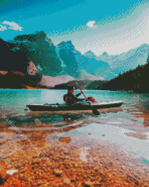 Man On Canoe Diamond Painting