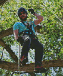 Man Doing Tree Climb Diamond Painting