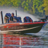 Man On Bass Boat Diamond Painting