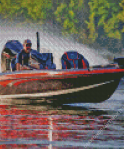 Man On Bass Boat Diamond Painting