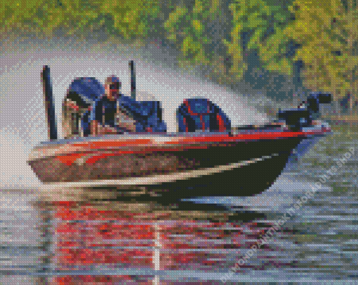 Man On Bass Boat Diamond Painting