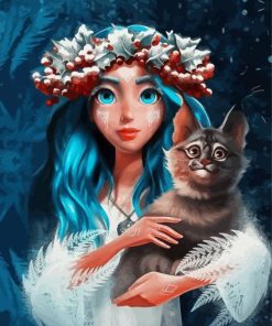 Mavka And Cat Diamond Painting