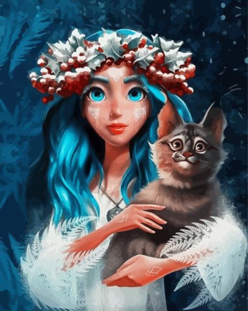 Mavka And Cat Diamond Painting