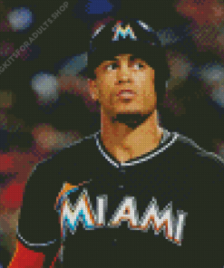 Miami Marlins Baseball Player Diamond Painting