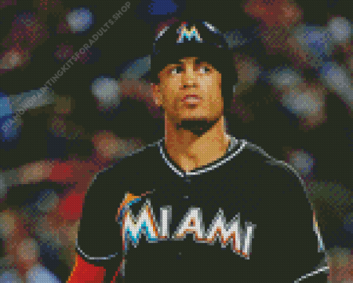 Miami Marlins Baseball Player Diamond Painting