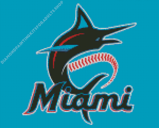 Miami Marlins logo Diamond Painting