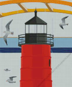 Milwaukee Lighthouse Illustration Diamond Painting