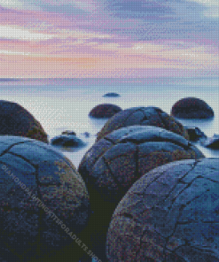 Moeraki Boulders In Hampden Diamond Painting