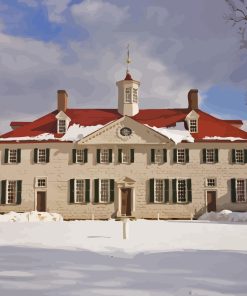 Mount Vernon In Snow Diamond Painting