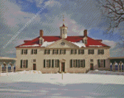 Mount Vernon In Snow Diamond Painting